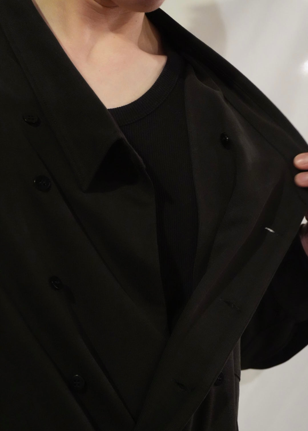 Liquid double breasted shirt