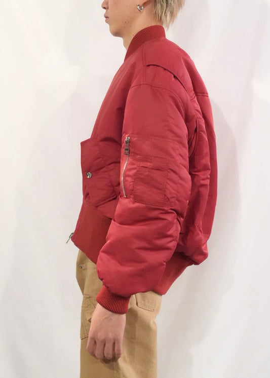 OVERSIZED CURVED HEM BOMBER JACKET