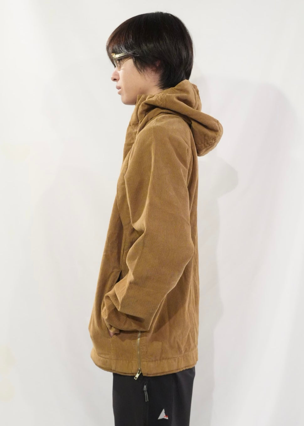 RANRA Side-Zip Corduroy Hoodie