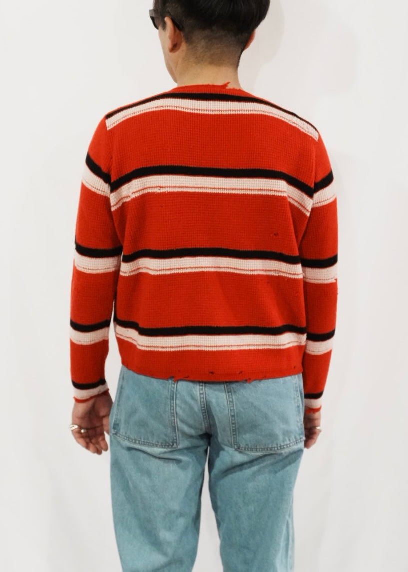 FRIENDS ZIP UP WAFFLE KNIT SWEATER