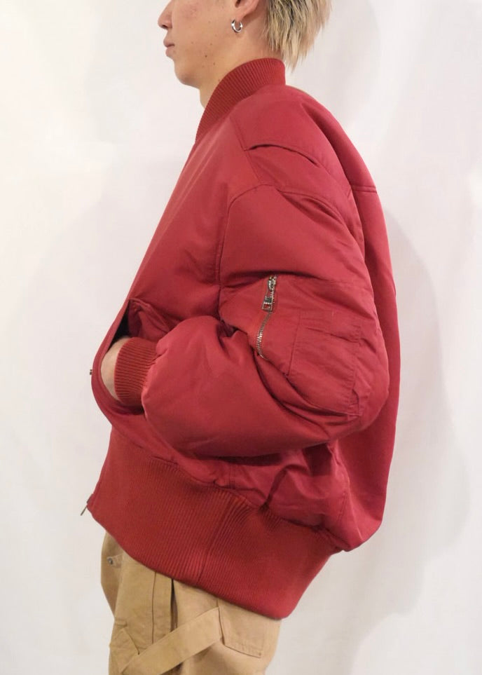 OVERSIZED CURVED HEM BOMBER JACKET