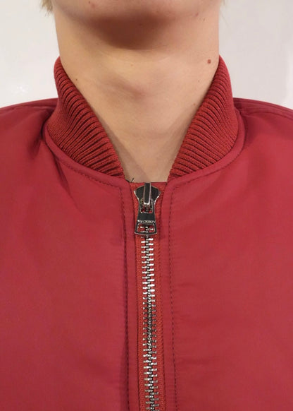 OVERSIZED CURVED HEM BOMBER JACKET