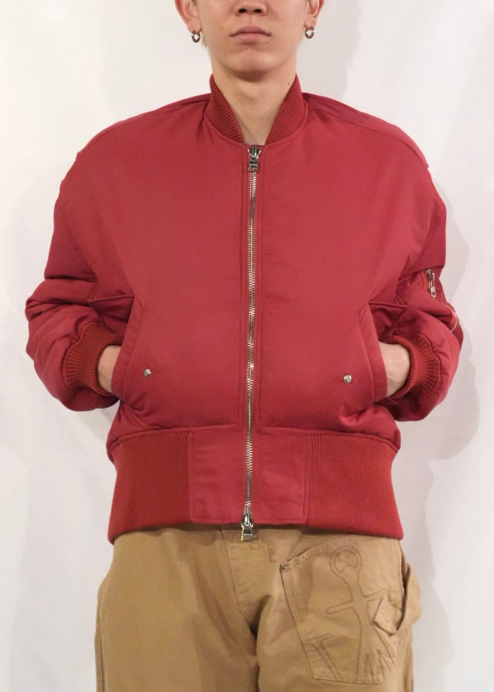 OVERSIZED CURVED HEM BOMBER JACKET