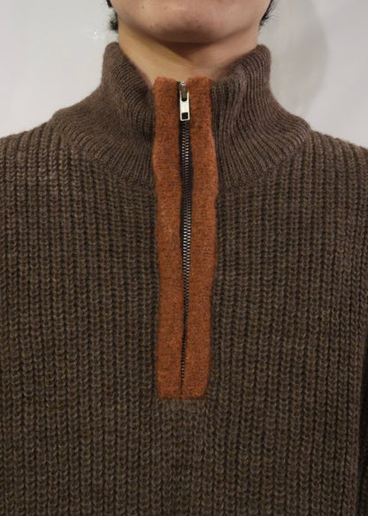 RANRA Bokasafn wool-blend zip-up sweater