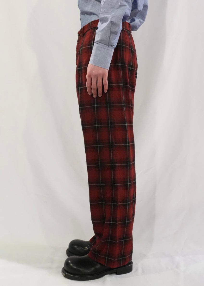 LESSIX 26ss tartan check trousers