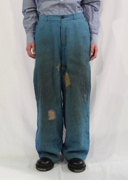 LESSIX 26ss Light Blue Distressed pants