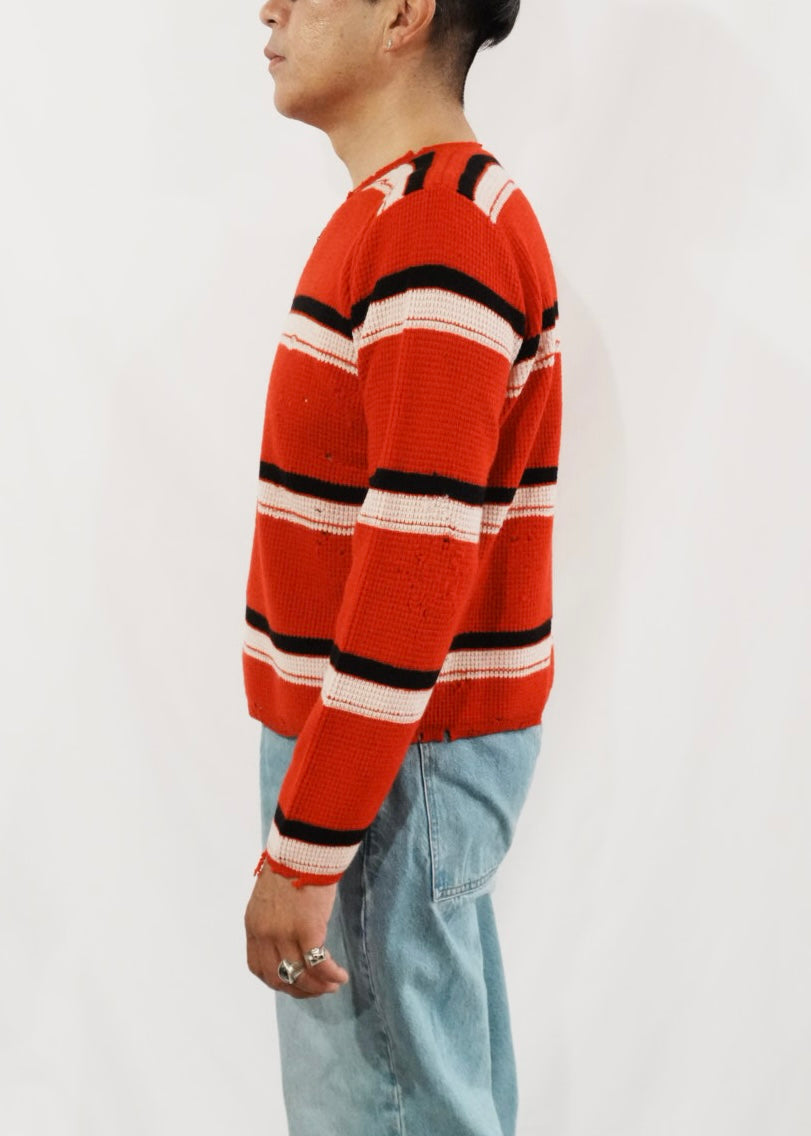 FRIENDS ZIP UP WAFFLE KNIT SWEATER