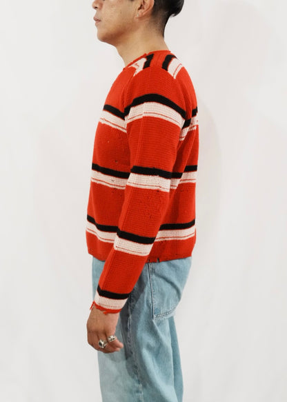 FRIENDS ZIP UP WAFFLE KNIT SWEATER