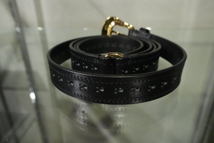 BROGUE BELT BLACK GOLD