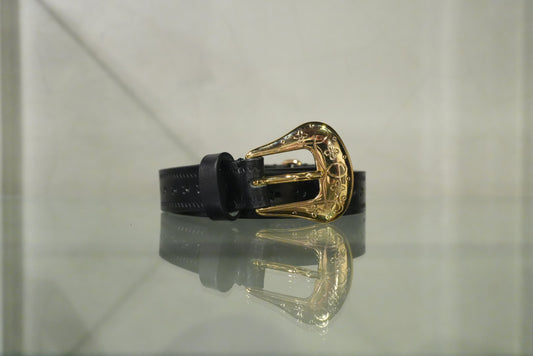 BROGUE BELT BLACK GOLD