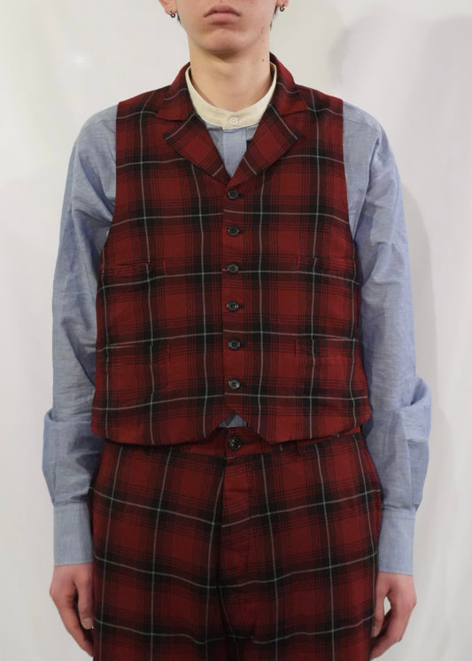tartan check vest
